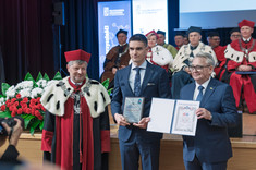 Od lewej: Prof. P. Koszelnik, mgr. inż. M. Kopala, prof. M. Grzegorzewski,